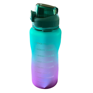LUCKEA Gradient 64 ounce Water Bottle, Green Purple